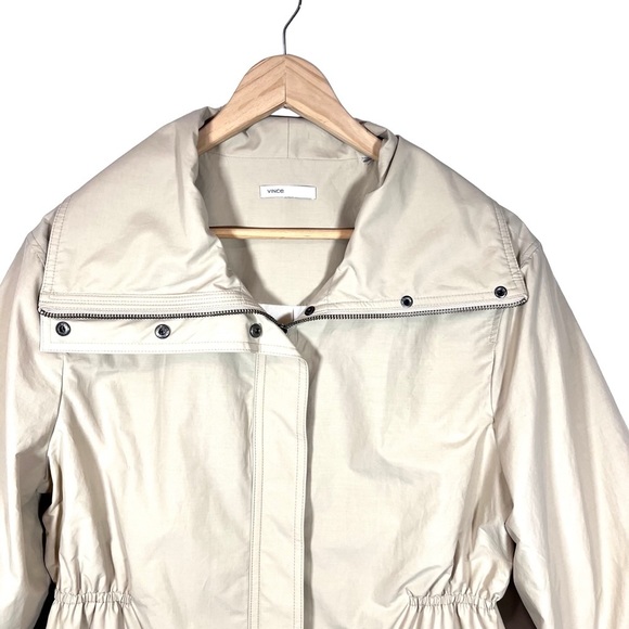 Vince Windbreaker Utility Cinched Waist Jacket 3/4 Sleeve Size Small - Picture 3 of 9